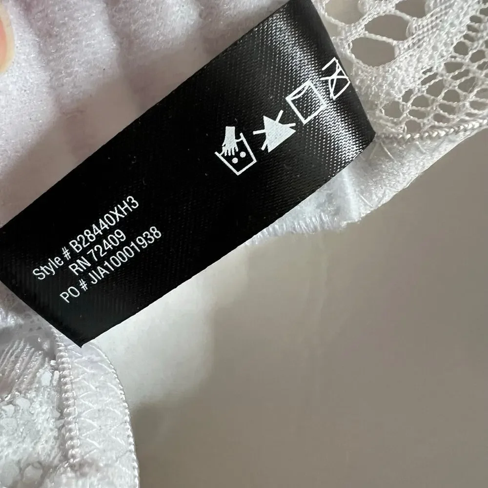 Rene Rofe T-Shirt Bra 40C Womens White Floral Lace Wire-Free Lightly Padded New - Picture 6 of 6